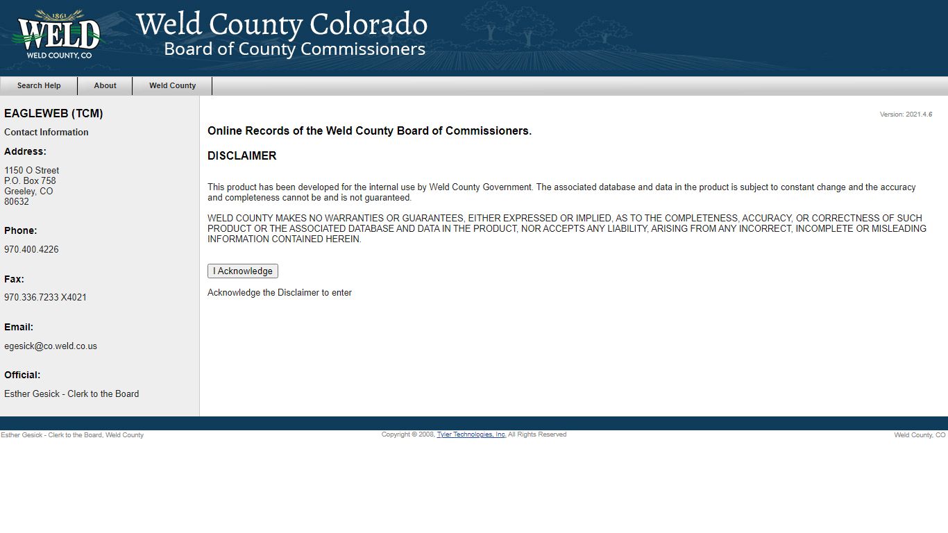 Weld County - Document Search